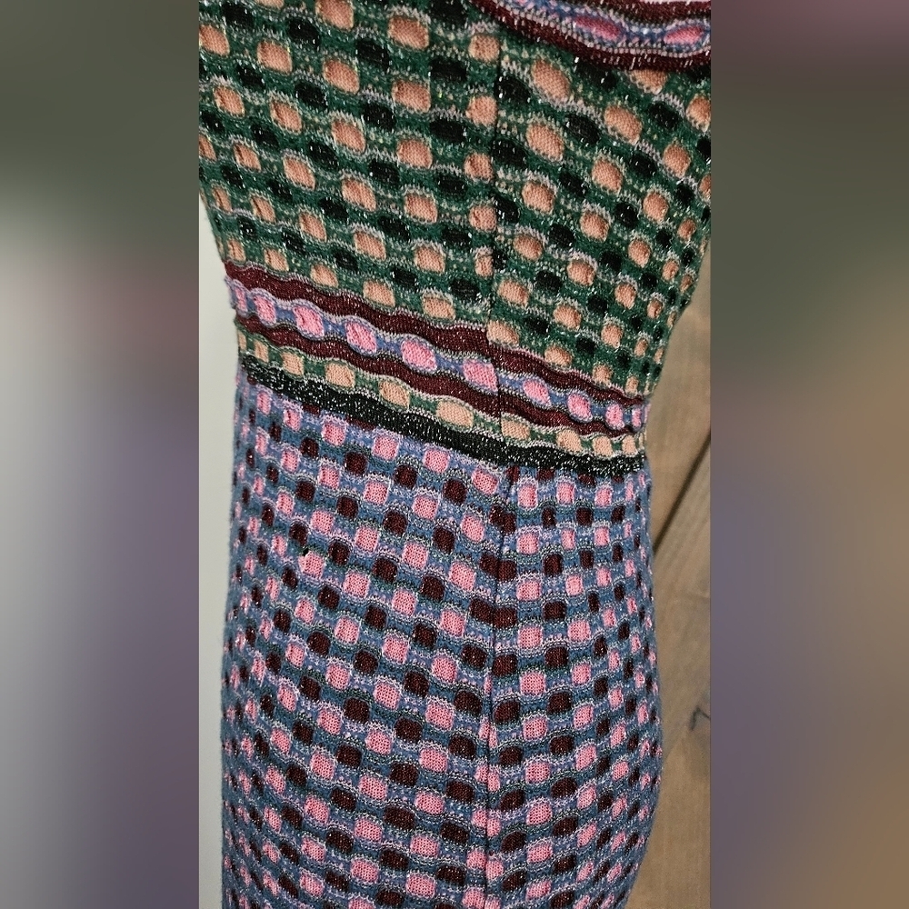 Vintage M MISSONI Textured Knit Multicolor Sleeveless Dress.Made In Italy.Size 4 - Picture 13 of 16